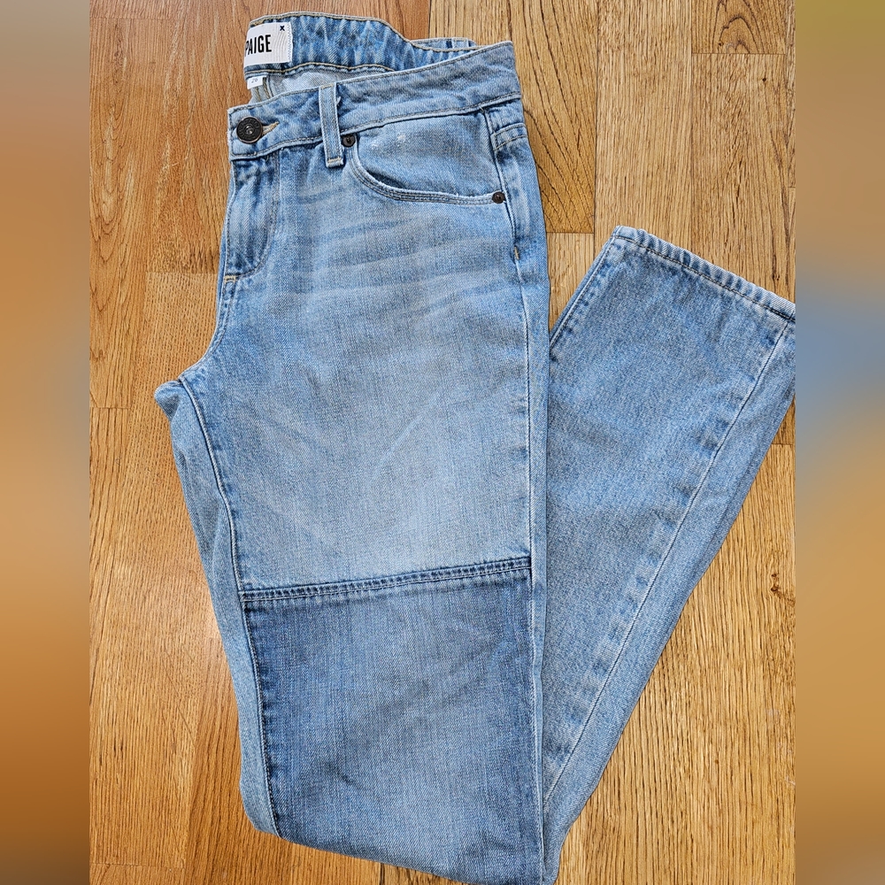 Paige womens 26 patchwork skinny jeans
